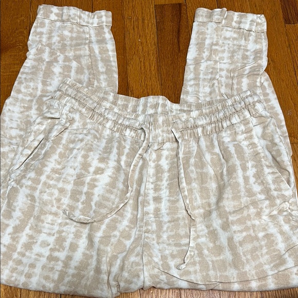 Beige Tie-Dye Linen Pants - Picture 2 of 4
